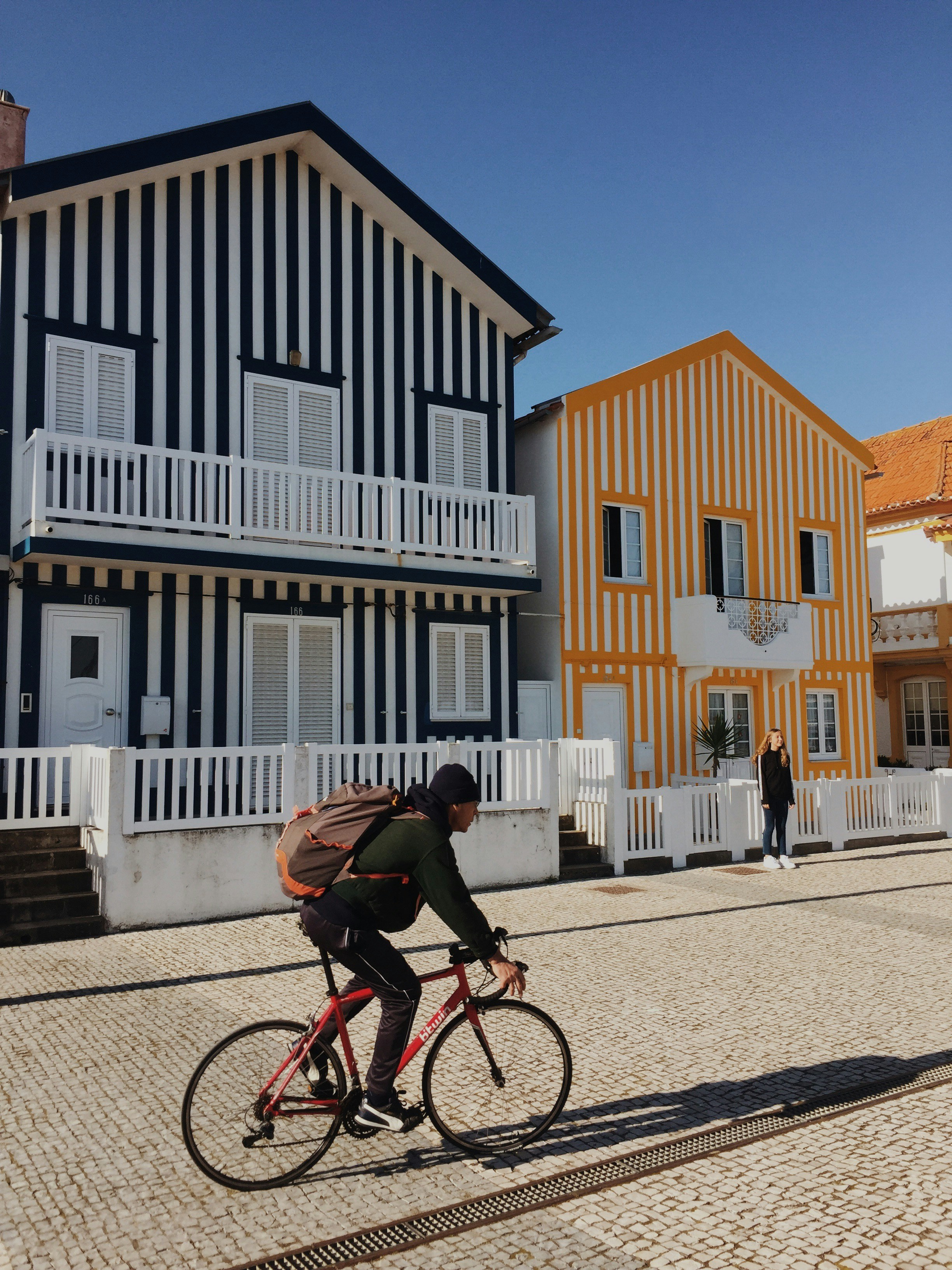 Iconic striped colourful houses of Costa Nova, Aveiro