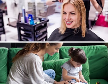 Babysitting and hairstyling services for visitors in Porto